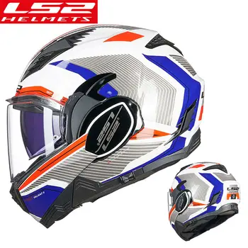 Мотоциклетный шлем ls2 ff900 Valiant 2 для внедорожников, двойное зеркало заднего вида на 180 градусов, сертификация 3C, полнолицевый шлем