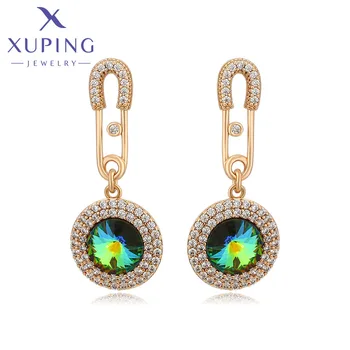 Ювелирные изделия Xuping Модные серьги с кристаллами золотого цвета популярной модели для женщин и девочек A00785489