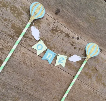 Баннер для торта с воздушным шаром по индивидуальному заказу - Up Up & Away баннер для торта для вечеринки. декор для душа ребенка на 1 день рождения