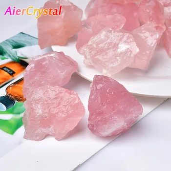Образец минерала из 100% натурального Розового кварца, Высококачественный Розовый кристалл, Заживляющий, неправильной формы, Красивое украшение из необработанного камня