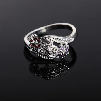 Популярные бренды, кольца из стерлингового серебра 925 пробы с хрустальным цветком Для женщин, размеры 6-9, подвески, вечерние свадебные аксессуары, Подарочные украшения